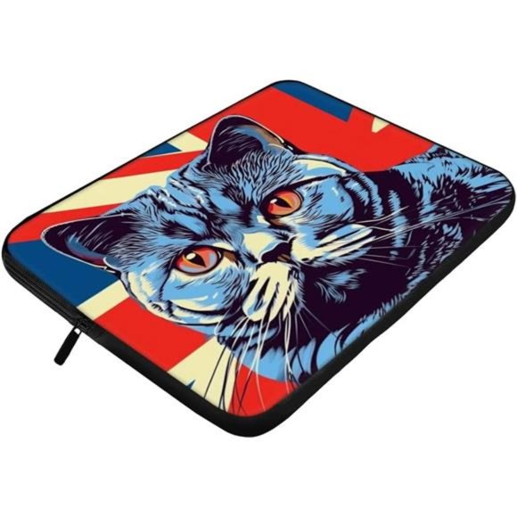 British Cat HP 16" Sleeve - Britain Flag Laptop Sleeve - with Zipper - 1-Sided - Picture 5 of 5